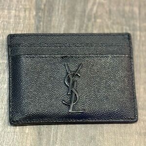Yves Saint Laurent Textured Black Card Holder Box Dustbag Paperwork